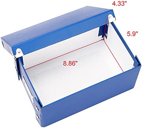 Snap-N-Store Index Card Holder Storage Box - Collapsible Organizer Box fits 1100 Flash Cards - Business, Recipe, or Note Card - 4 x 6, 2 Pack, Classic Blue - Image 4