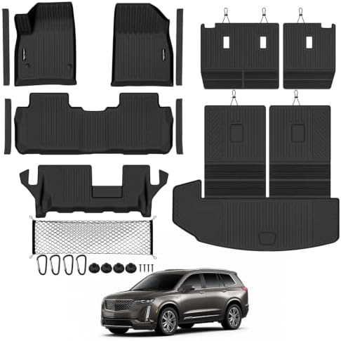 All Weather TPE Floor Mat Set for 2020-2026 Cadillac XT6 7 Seats by TongamaAllWeatherFloorMats