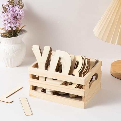 Set of 3 Rustic Wooden Nesting Crates with Handles, Decorative Wood Crates, Crate Box Wooden Storage Box for Kitchen, Office, Bedroom, Closet, Rustic Country Decor(Large Size 13.4x9.8x6.7 in) - Image 2