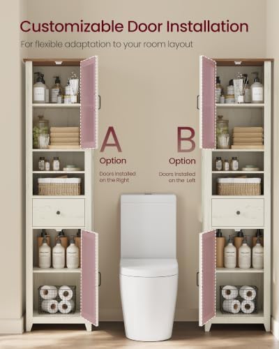 VASAGLE Tall Bathroom Cabinet, Narrow Space Saver, 15.7 x 12.4 x 67.3 inch - Image 5