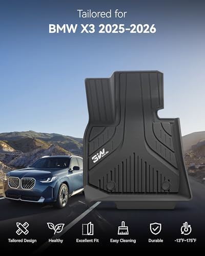 3W Floor Mats for BMW X3 G45 2025 2026, Accessories Custom Fit TPE All Weather Front & Rear Rows Waterproof Car Mats Liner for BMW X3 30/M50 xDrive - Image 2