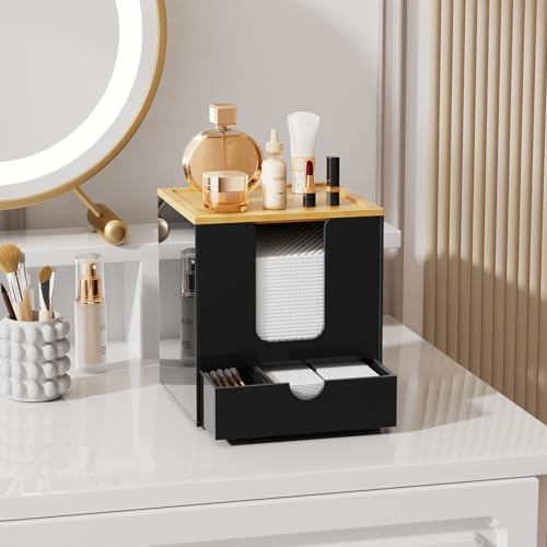 VITVITI Acrylic Disposable Face Towel Holder, Clean Container Box, Black - Image 5
