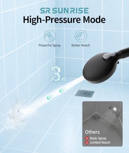 SR SUN RISE Filtered Shower Head with Handheld High Pressure 9 Spray Mode Showerhead Detachable Shower Head Water Softener Filters Beads for Hard Water Remove Chlorine 4 Filters Black - Image 6