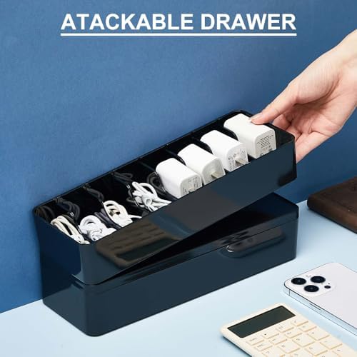 Tatuo Cord Organizer Box with Lid, Black, 1 Pack - Image 3