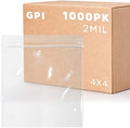 4" x 4" Small Zip Bags, 1000 Count, 2 Mil, Zip Top Lock, Resealable, Candy by GPI