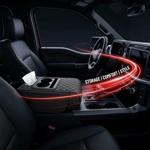 Car Center Console Cover, Universal Leather Console Armrest Pillow - Image 6