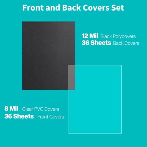Binditek Binding Covers Set, 8.5x11 Inches, 8Mil PVC & 12Mil Poly, 72 Pack - Image 3