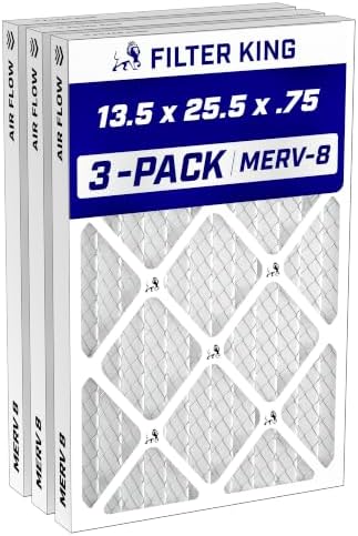Filter King 13.5x25.5x.75 Air Filter MERV 8, AC Furnace Filters (3-Pack) by FilterKing