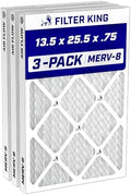 Filter King 13.5x25.5x.75 Air Filter MERV 8, AC Furnace Filters (3-Pack) by FilterKing