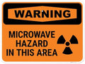 OSHA Warning Microwave Hazard in This Area with Graphic Sign, by SigoSigns