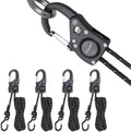 Ayaport Rope Tie Down Ratchet with Carabiner Clip 1/4" x 12', 4pcs by Ayaport