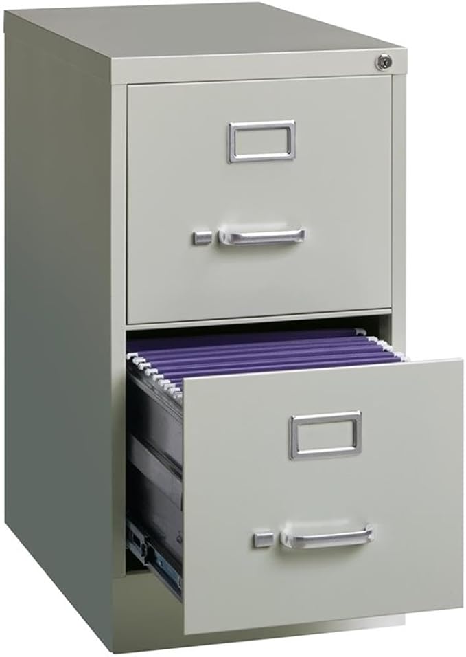 Pemberly Row 22" 2-Drawer Metal Letter Width Vertical Filing Cabinet in Light - Image 5
