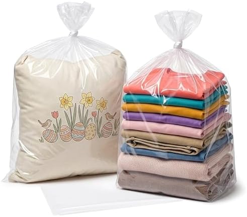 Yotelab Clear Plastic Flat Open Poly Bags for Packaging, 20x26 In, 10Pcs by Yotelab