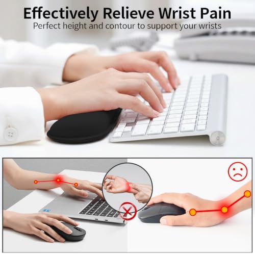 Bloss 2 Black Wrist Rest for Mouse & Keyboard, Ergonomic Wrist Support - Image 3