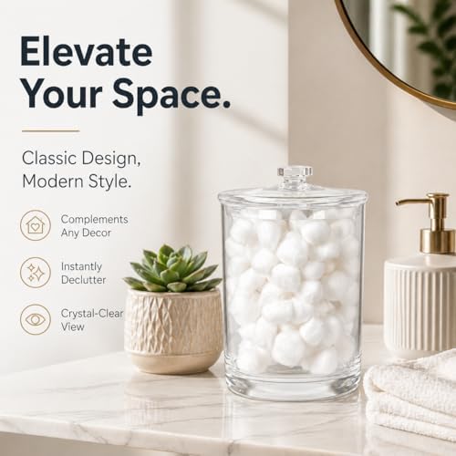 ForPro 60oz Clear Acrylic Apothecary Jar with Lid, 7.75" x 5" Canister - Image 6