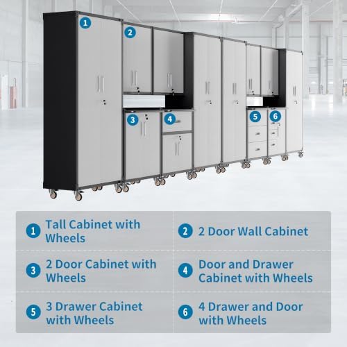 12-Piece Garage Storage Cabinets System Heavy Duty Workshop Set - Image 4