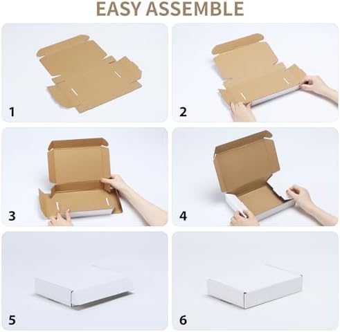 RLAVBL 8x5.5x1.6 Shipping Boxes Set of 25, White Corrugated Cardboard Box for Packing, Mailing, Business - Image 5