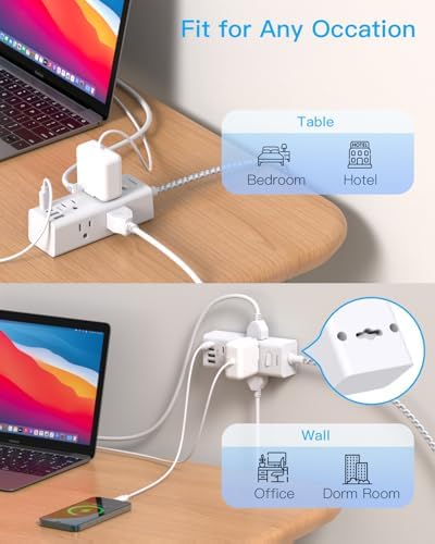 Surge Protector Power Strip 10Ft Long Extension Cord with Multiple Outlets - Image 6