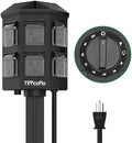 TiFFCOFiO Outdoor Power Strip Timer, Dusk to Dawn Light Sensor Countdown, 6 Feet Extension Cord Waterproof, 6 Grounded Outlets for Halloween and Christmas Decorations, ETL Listed (6 FT) by TiFFCOFiO