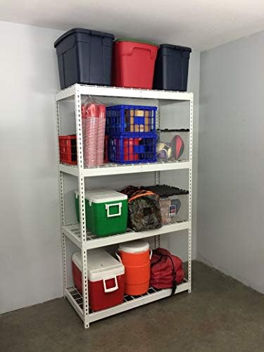 SafeRacks Steel Garage Shelving Rack, 300lb/Shelf, White (24x48x84) - Image 2