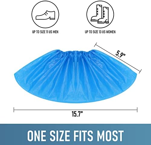 Buself Shoe Covers Disposable Non Slip for Indoors Pack of 200 (100 pairs) Recyclable Shoe Booties Waterproof Shoe & Boot Covers Durable Shoe Protectors Covers One Size Fits Most Blue - Image 6