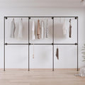 Industrial Pipe Clothing Rack, Wall Mounted Clothes Rack, 110", 6 Rods by Anynice