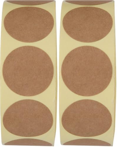 Camp Galaxy 1 Inch Natural Brown Kraft Stickers (1000 Total) - Round Blank Stickers for Store Owners, Crafts, Organizing, Jar and Canning Labels, Price Tags (Pack of 2) by SweetzerOrange