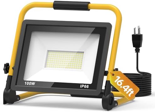 AIKVSXER Portable LED Work Light, 100W 12000LM Job Site Lights, 1 Pack by AIKVSXER
