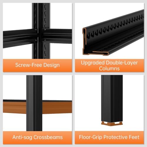 4-Tier Heavy Duty Garage Shelving, 8,000 lbs Capacity Adjustable Metal Storage Shelving Unit for Garage, Basement, Warehouse & Workshop, 71" W x 24" D x 71" H - Image 4