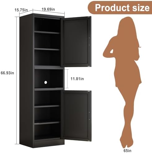 20 inch Wide Pantry Cabinet with Adjustable Shelves, Small Storage Cabinet - Image 3