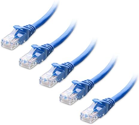 Cable Matters 10Gbps 5-Pack Snagless Cat 6 Ethernet Cable, 8ft, Blue by CableMatters