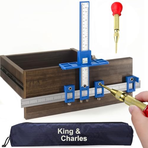 King&Charles Cabinet Hardware Jig & Automatic Center Punch Set. by King%26Charles