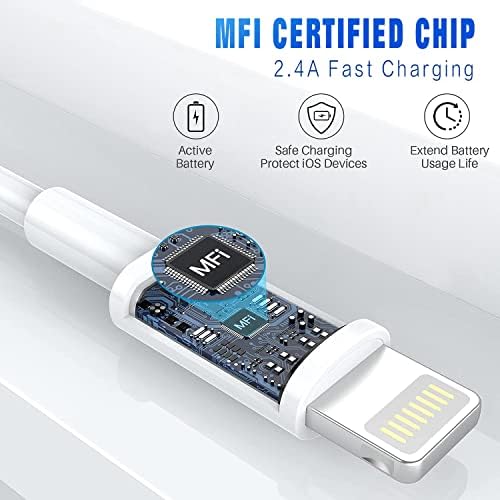 iPhone [Apple MFi Certified] Cord, 3 Pack 6FT USB-A to Lightning Cable - Image 2