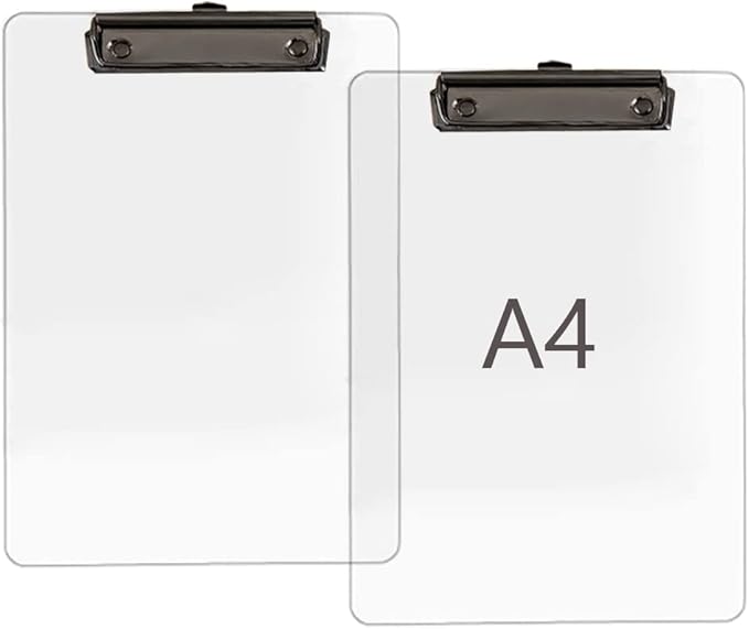 JIARI 2 Pack Clear Acrylic Office Clipboard A4 Letter Size 8.6" x 12.2" - Image 2