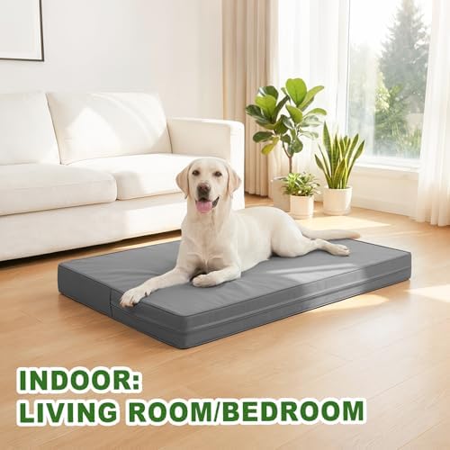 Outdoor Waterproof Dog Bed Large Washable XL Crate Pad 42" Leather Wipeable - Image 4
