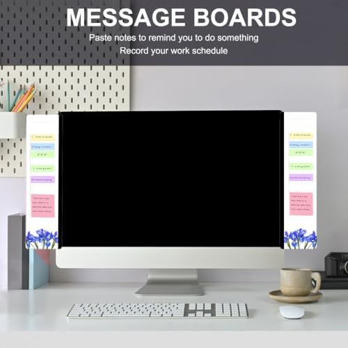Office Desk Accessories 2pcs Multifunction Computer Monitor Memo Board - Transparent Computer Side Panel Memo Creative Monitor Side Panel Suitable for Office Home Desktop (Monitor Memo Board8#) - Image 6