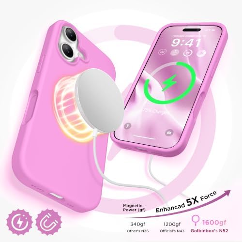 GolbinBox Magnetic for iPhone 17 Case, Silicone Cover, Cherry Blossom - Image 3
