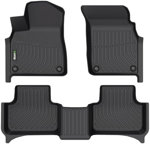 Floor Mats Custom for Audi Q7/SQ7 2017-2026 & Q8/SQ8 2019-2026 All Weather Protection TPE Heavy Duty Non-Slip Automotive Floor Liners Fits Front& 2nd Row Full Set Accessories（not for E-TRON） by HAFIDI