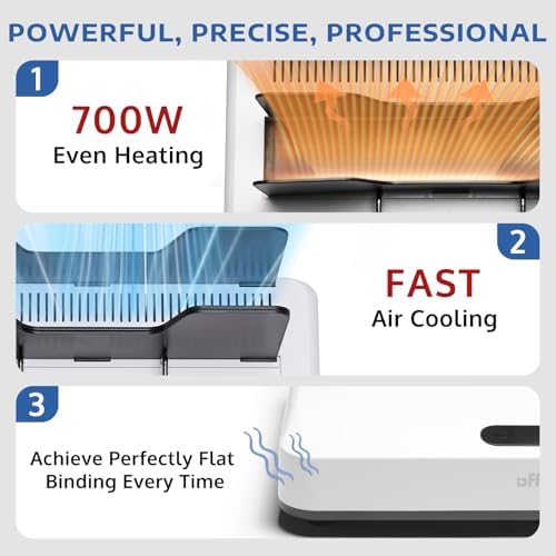 OFFNOVA Thermal Binding Machine 500 Sheets Capacity, No Preheat, Air Cooling, Book Binder Machine with 10 Binding Covers, A4/A5/Letter Size Business Documents, Office and Homeschool Projects - Image 3
