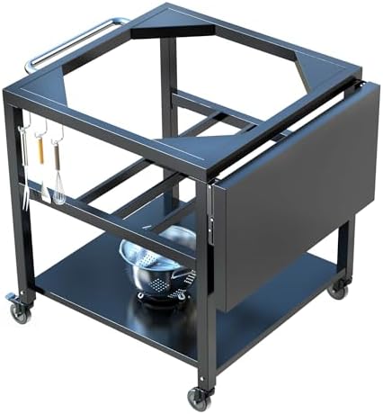 Heavy-Duty Grill Table Cart for XL Big Green Egg, Metal Green Egg Stand - Image 3
