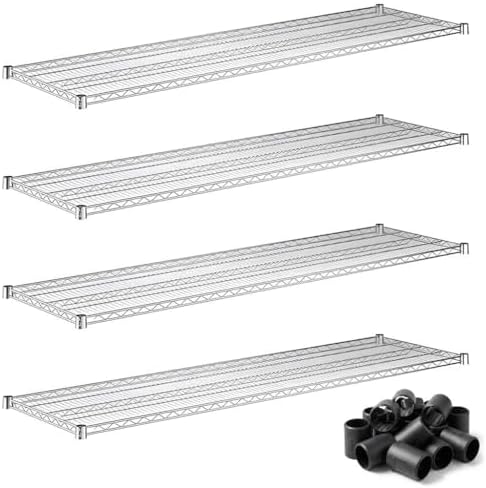 21" x 72" Extra Wire Shelves 4 Pack for Storage Racks, NSF Chrome Finish, 600 lb Capacity by Zedfire