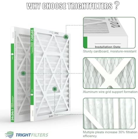 TRIGHTFILTERS 24x24x1 Air Filter 6 Pack, Durable MERV 8 Pleated Home HVAC AC Furnace Filters, Lightweight Compact Air Conditioner Filter Replacement - Image 3