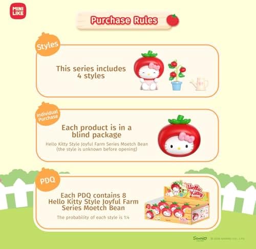 Sanrio Blind Box Hello Kitty Mini Figures Storage Box Joyful Farm Series Bean Mystery for Car Accessories Decorations Home Decor Birthday Gifts, Three Pieces in One Box, Random One Figure - Image 6
