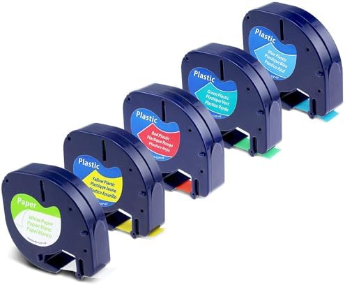 Label KINGDOM 5pk Compatible with DYMO LetraTag Mix Color Label Tape Refill by LabelKINGDOM