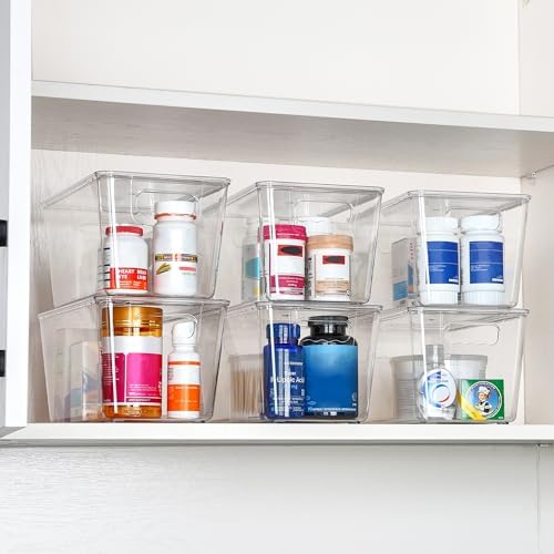 Vtopmart 1 Pack Clear Stackable Storage Bins with Lids and Handles, Medium - Image 6