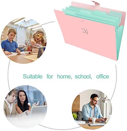 SKYDUE Expanding File Folder 5 Pockets, Skydue Letter A4 Paper Accordion Document Organizer (Pink) - Image 5