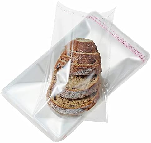 200 Pcs 6" x 8" Thick 1.6 Mil Clear Self Sealing Resealable Cellophane Poly Bags Heavy-duty Adhesive Cello Plastic Bags Packaging Bakery Cookie Candy Candle Soap Card Gift OPP Bag by Macoota