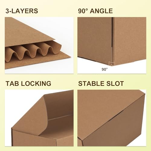 WIFTREY 10"x8"x6" Shipping Boxes Set of 15 Brown, 10 x 8 x 6 Corrugated Cardboard Box for Shipping Small Business, Gift Packing, Mailing Wrapping Present - Image 3
