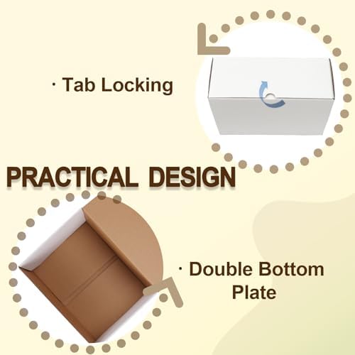 WIFTREY 10x7x4 White Shipping Boxes Set of 25, Corrugated Cardboard Box 10 x 7 x 4 for Mailing Packing Gifts, Shipping Small Business - Image 4