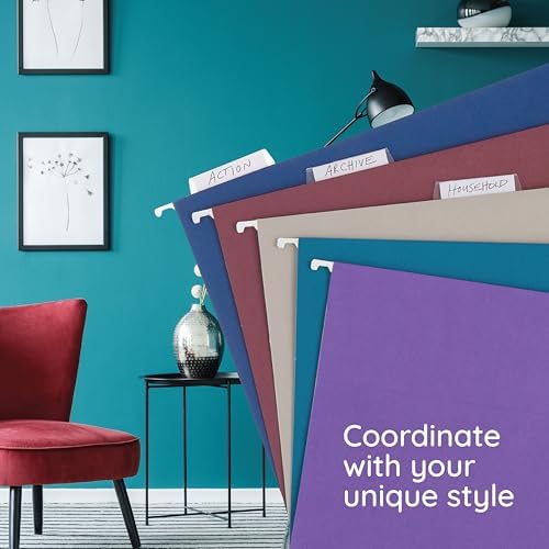 Blue Summit Supplies 25 Hanging File Folders, Letter Size, Jewel Tones - Image 5